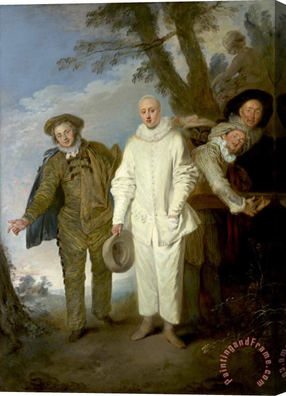 Jean Antoine Watteau The Italian Comedians Stretched Canvas Painting / Canvas Art
