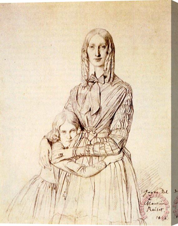 Jean Auguste Dominique Ingres Madame Frederic Reiset, Born Augustine Modest Hortense Reiset, And Her Daughter, Theres Hortense Marie Stretched Canvas Print / Canvas Art