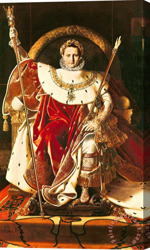 Jean Auguste Dominique Ingres Napoleon I (1769 1821) on The Imperial Throne Stretched Canvas Print / Canvas Art