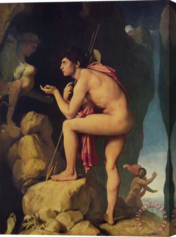Jean Auguste Dominique Ingres Oedipus And The Sphinx Stretched Canvas Painting / Canvas Art