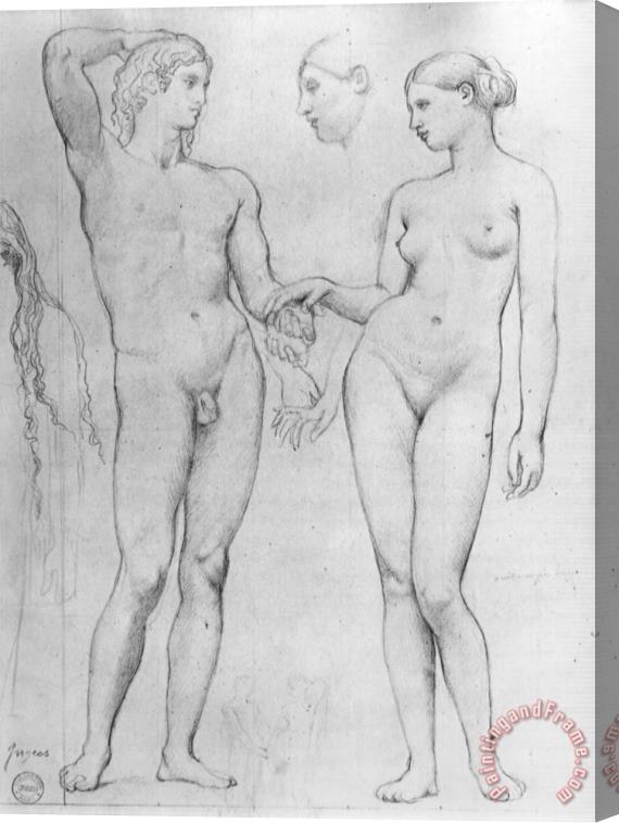 Jean Auguste Dominique Ingres Study for The Golden Age Stretched Canvas Painting / Canvas Art