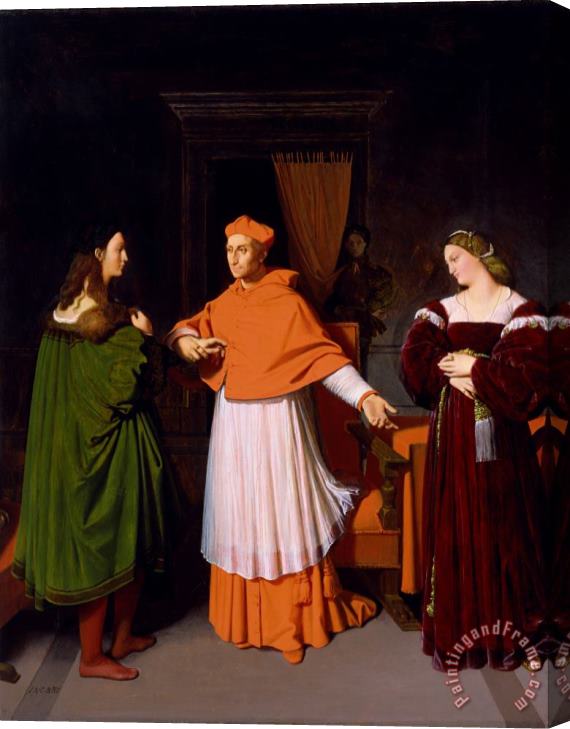 Jean Auguste Dominique Ingres The Betrothal of Raphael And The Niece of Cardinal Bibbiena Stretched Canvas Painting / Canvas Art