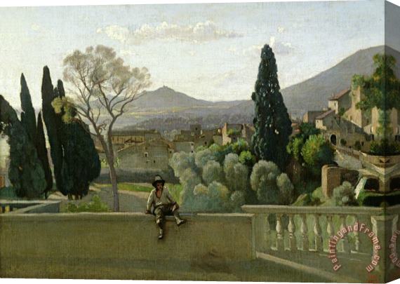 Jean Baptiste Camill Corot The Gardens of the Villa dEste Stretched Canvas Painting / Canvas Art