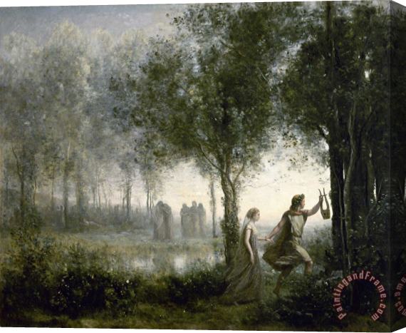 Jean Baptiste Camille Corot Orpheus Leading Eurydice From The Underworld Stretched Canvas Print / Canvas Art