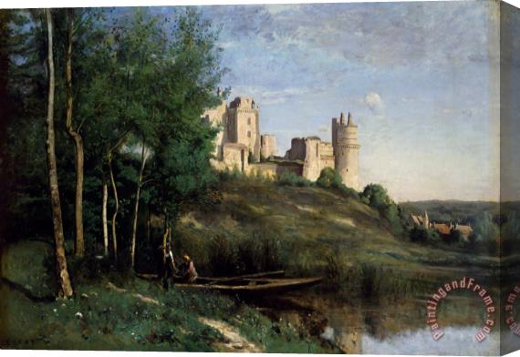 Jean Baptiste Camille Corot Ruins of the Chateau de Pierrefonds Stretched Canvas Painting / Canvas Art