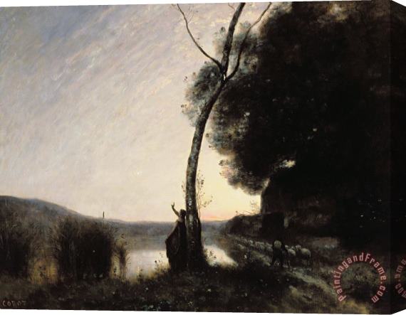 Jean Baptiste Camille Corot The Evening Star Stretched Canvas Print / Canvas Art