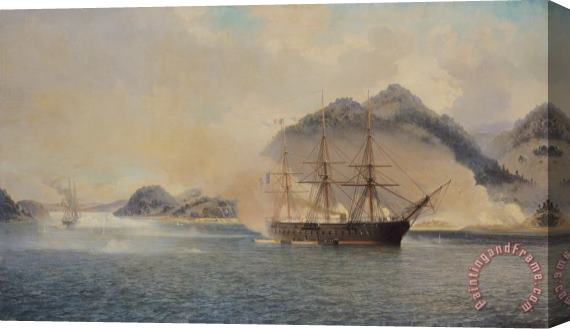 Jean Baptiste Henri Durand Brager Naval Battle of the Strait of Shimonoseki Stretched Canvas Print / Canvas Art