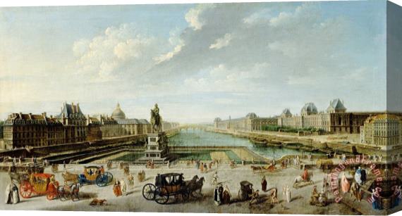 Jean-Baptiste Raguenet A View of Paris From The Pont Neuf Stretched Canvas Print / Canvas Art