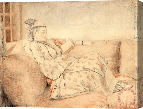 Jean-Etienne Liotard Lady in Turkish Dress, Reading Stretched Canvas Painting / Canvas Art