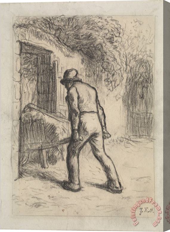 Jean-Francois Millet Study for Man with a Wheelbarrow Stretched Canvas Print / Canvas Art