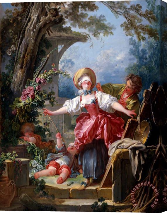 Jean Honore Fragonard Blind Man's Buff Stretched Canvas Painting / Canvas Art