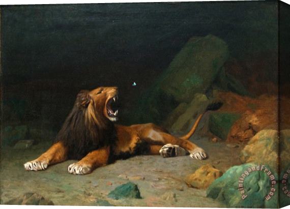 Jean Leon Gerome Lion Snapping at a Butterfly Stretched Canvas Print / Canvas Art
