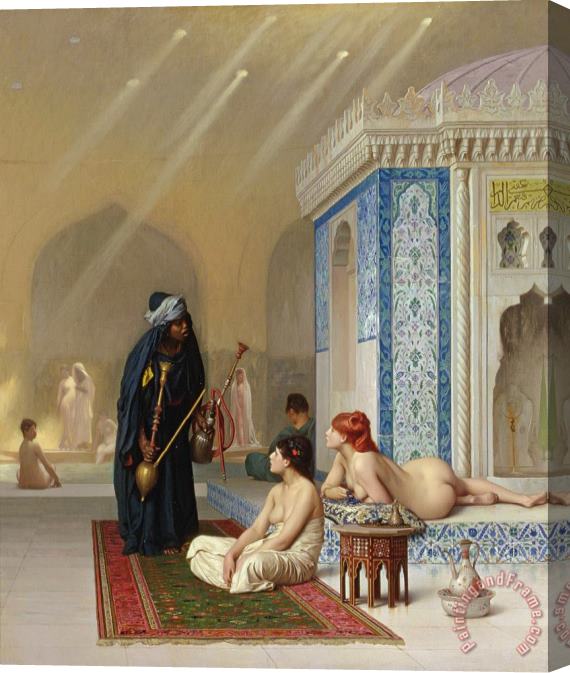 Jean Leon Gerome Pool in a Harem Stretched Canvas Painting / Canvas Art