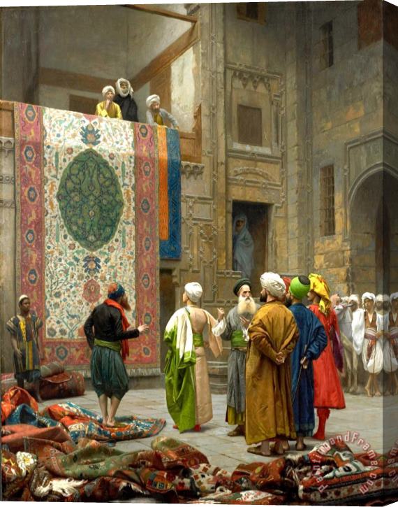 Jean Leon Gerome The Carpet Merchant Carpet Merchant in Cairo Stretched Canvas Painting / Canvas Art