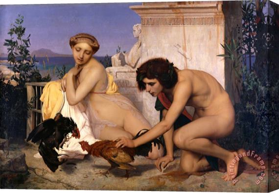 Jean Leon Gerome Young Greeks Attending a Cock Fight Stretched Canvas Print / Canvas Art