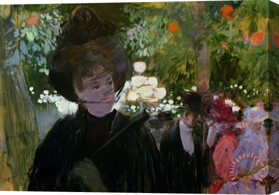 Jean Louis Forain The Garden in Paris Stretched Canvas Painting / Canvas Art