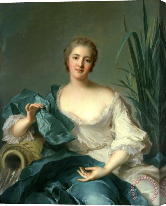 Jean Marc Nattier Portrait of Madame Marie Henriette Berthelot De Pleneuf Stretched Canvas Painting / Canvas Art