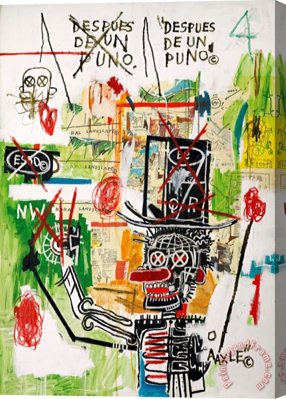 Jean-michel Basquiat After Puno Stretched Canvas Painting / Canvas Art