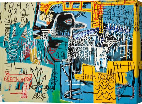 Jean-michel Basquiat Bird on Money Stretched Canvas Painting / Canvas Art