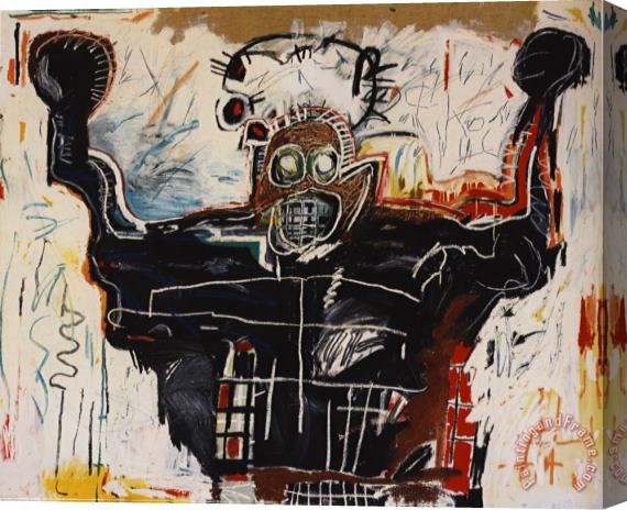 Jean-michel Basquiat Boxer Stretched Canvas Painting / Canvas Art