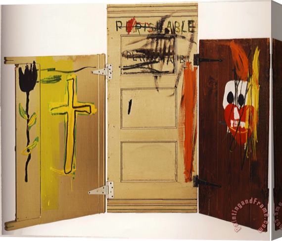 Jean-michel Basquiat Gravestone Stretched Canvas Painting / Canvas Art