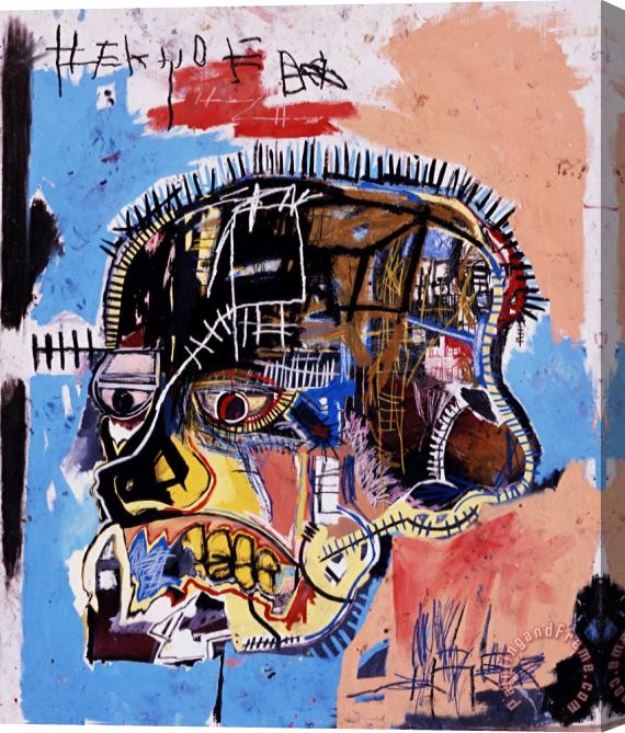 Jean-michel Basquiat Head Stretched Canvas Painting / Canvas Art