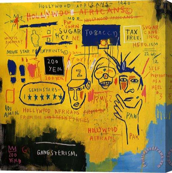 Jean-michel Basquiat Hollywood Africans Stretched Canvas Painting / Canvas Art