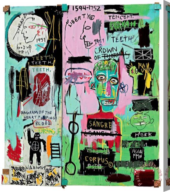 Jean-michel Basquiat In Italian Stretched Canvas Painting / Canvas Art