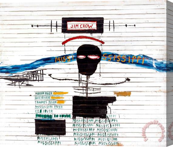Jean-michel Basquiat Jim Crow, 1986 Stretched Canvas Painting / Canvas Art