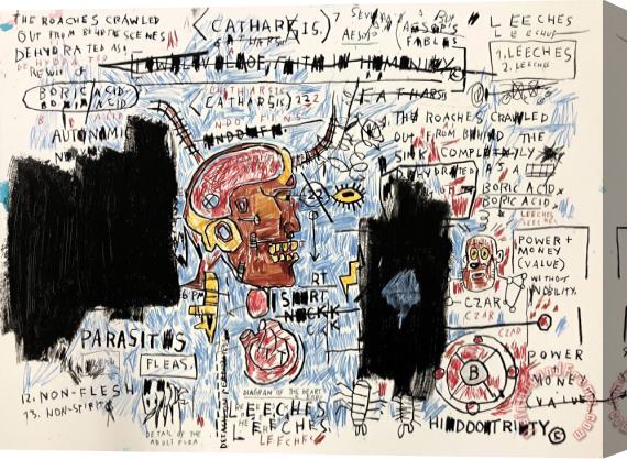 Jean-michel Basquiat Leeches Stretched Canvas Painting / Canvas Art