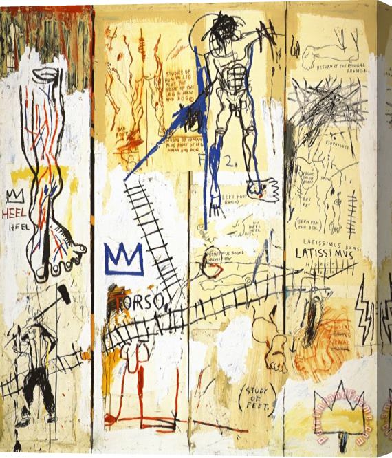 Jean-michel Basquiat Leonardo Da Vinci S Greatest Hits Stretched Canvas Painting / Canvas Art