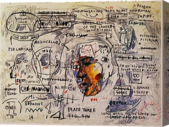 Jean-michel Basquiat Monticello Stretched Canvas Painting / Canvas Art