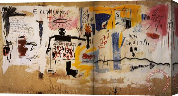 Jean-michel Basquiat Per Capita Stretched Canvas Painting / Canvas Art