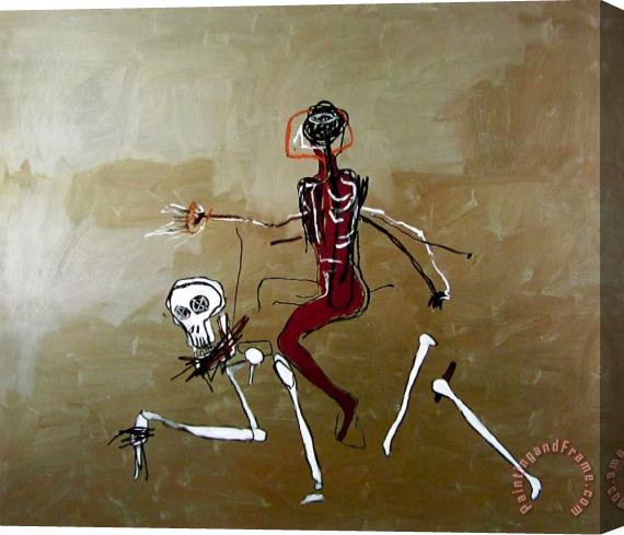 Jean-michel Basquiat Riding with Death (1988), Ca. 2010 Stretched Canvas Painting / Canvas Art