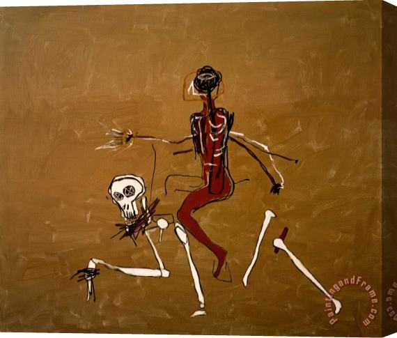 Jean-michel Basquiat Riding with Death Stretched Canvas Painting / Canvas Art