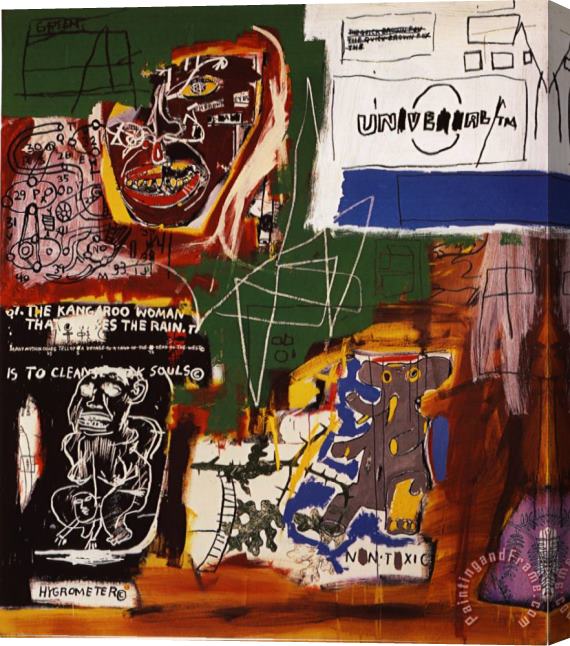 Jean-michel Basquiat Sienna Stretched Canvas Painting / Canvas Art