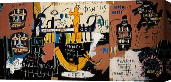 Jean-michel Basquiat The Nile Stretched Canvas Painting / Canvas Art