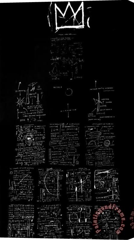 Jean-michel Basquiat Tuxedo Stretched Canvas Painting / Canvas Art