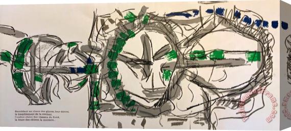 Jean-paul Riopelle Lithographe #8, 1974 Stretched Canvas Painting / Canvas Art