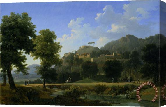 Jean Victor Bertin Italian Landscape (le Paysage D'italie) Stretched Canvas Painting / Canvas Art