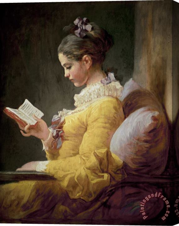 JeanHonore Fragonard Young Girl Reading Stretched Canvas Print / Canvas Art