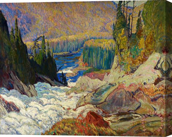 J.e.h. Macdonald Falls, Montreal River Stretched Canvas Painting / Canvas Art