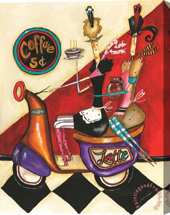 Jennifer Garant Coffee 5 Cents Stretched Canvas Painting / Canvas Art
