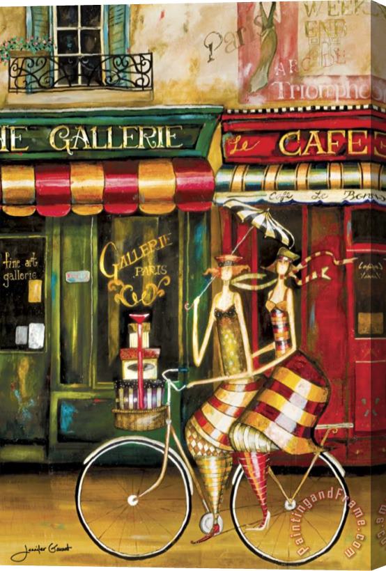 Jennifer Garant Girlfriends in Paris Stretched Canvas Print / Canvas Art