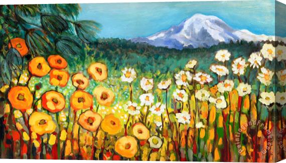 Jennifer Lommers A Mountain View Stretched Canvas Print / Canvas Art