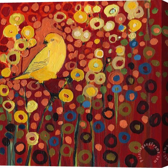 Jennifer Lommers Canary in Red Stretched Canvas Print / Canvas Art