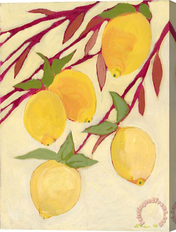 Jennifer Lommers Five Lemons Stretched Canvas Painting / Canvas Art