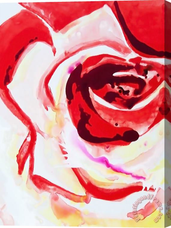 Jerome Lawrence Scarlet Rose Stretched Canvas Painting / Canvas Art