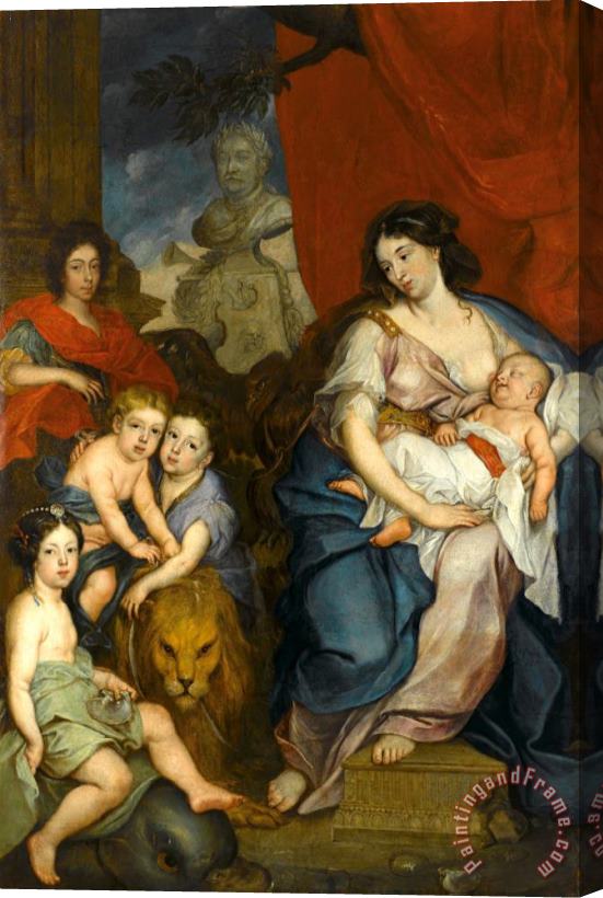 Jerzy Siemiginowski-Eleuter Portrait of Queen Maria Casimire with Children (ca. 1684) Stretched Canvas Painting / Canvas Art