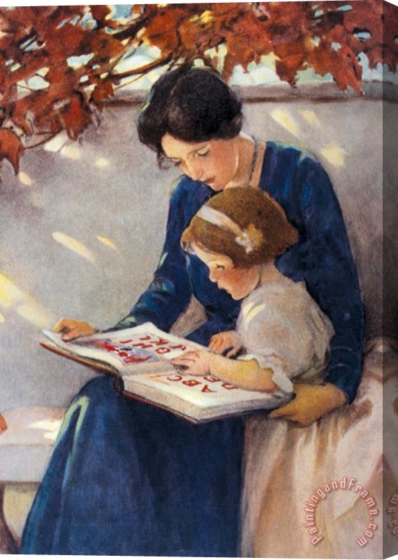 Jessie Willcox Smith Mother Helps with The Abc's Stretched Canvas Painting / Canvas Art